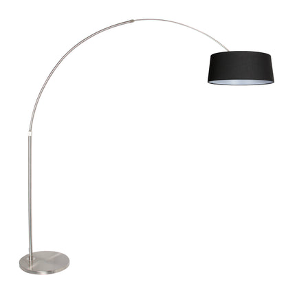 staalkleurige-booglamp-met-stijlvolle-grijze-linnen-kap-steinhauer-sparkled-light-main-image