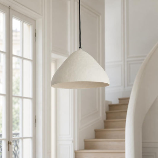 Beige pendellampe med naturligt udtryk – Light & Living Elimo – stemningsbillede
