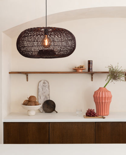 Bordeauxrode rotan hanglamp met open structuur GOOD&MOJO Arizona – afbeelding 3