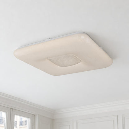 Moderní bílé LED stropní svítidlo Obolg Trystan – fotografie v interiéru