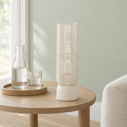 Light & Living Lezuza természetes színű hengeres asztali lámpa – hangulatkép