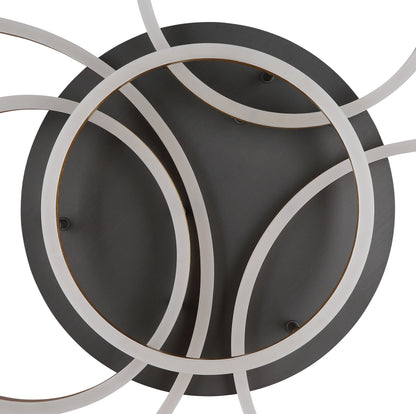 Lampada a soffitto LED in alluminio nero grande e caratteristico – immagine 3
