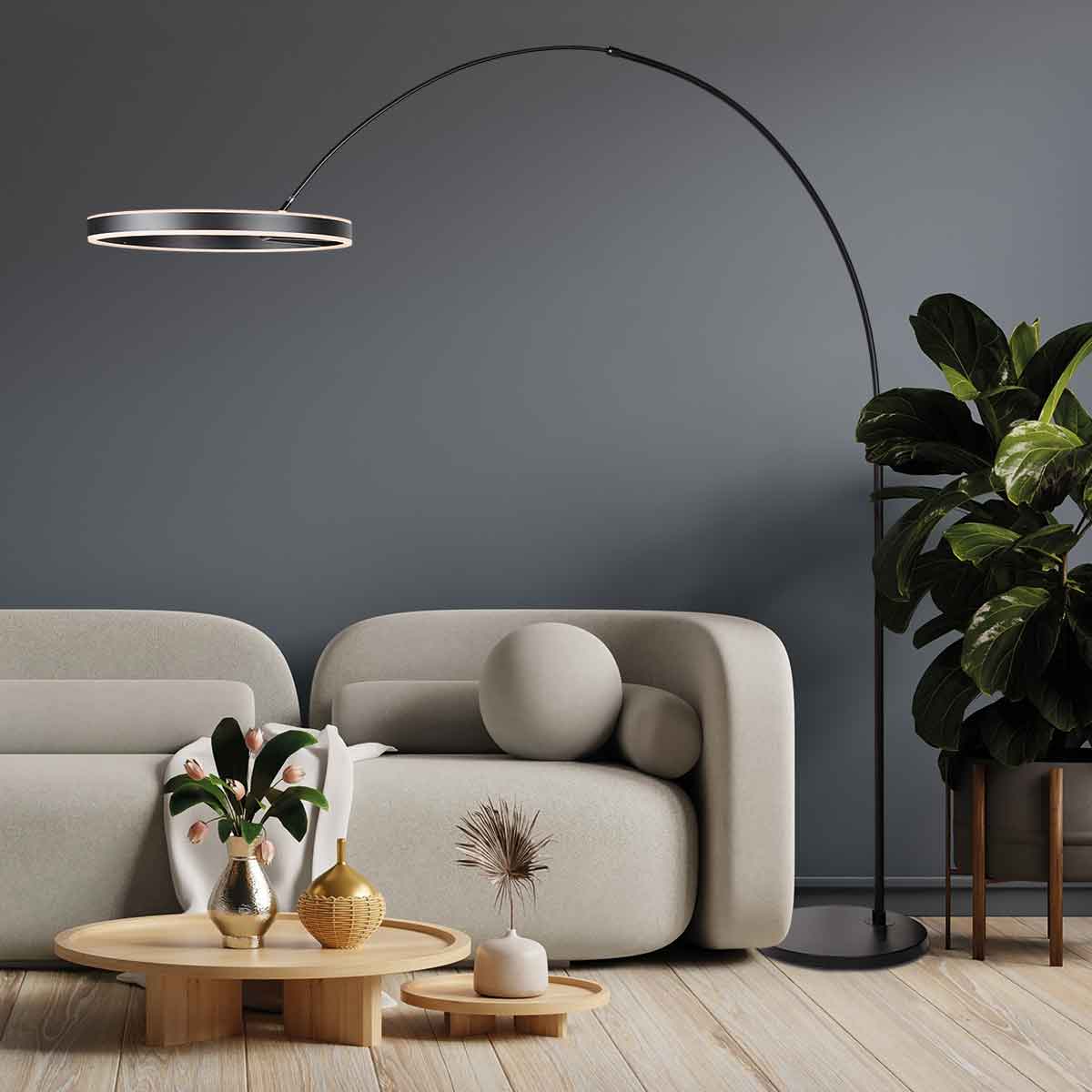 Steinhauer Ringlux Black Modern Metal Floor Lamp – image 2
