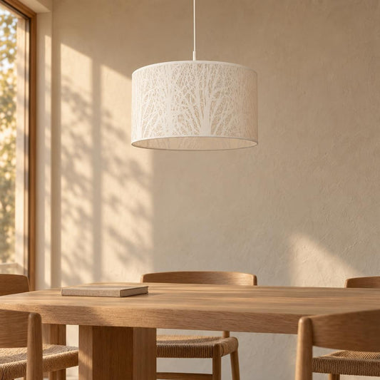 Globo Pinni klassikaline valge ripplamp Ø38 cm – interjööripilt