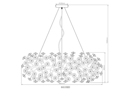 Lampadario in cristallo dorato e illuminato – immagine 4