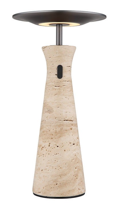 Lampada da tavolo LED in travertino grigio grande e caratteristico – immagine 6