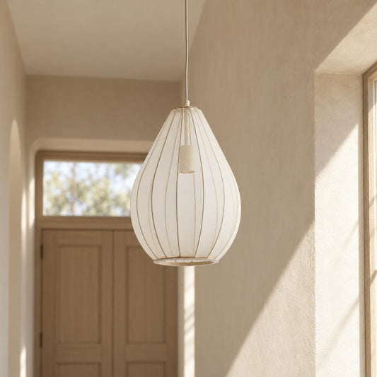 Závěsné svítidlo Itela béžové a bílé Light & Living – fotografie v interiéru