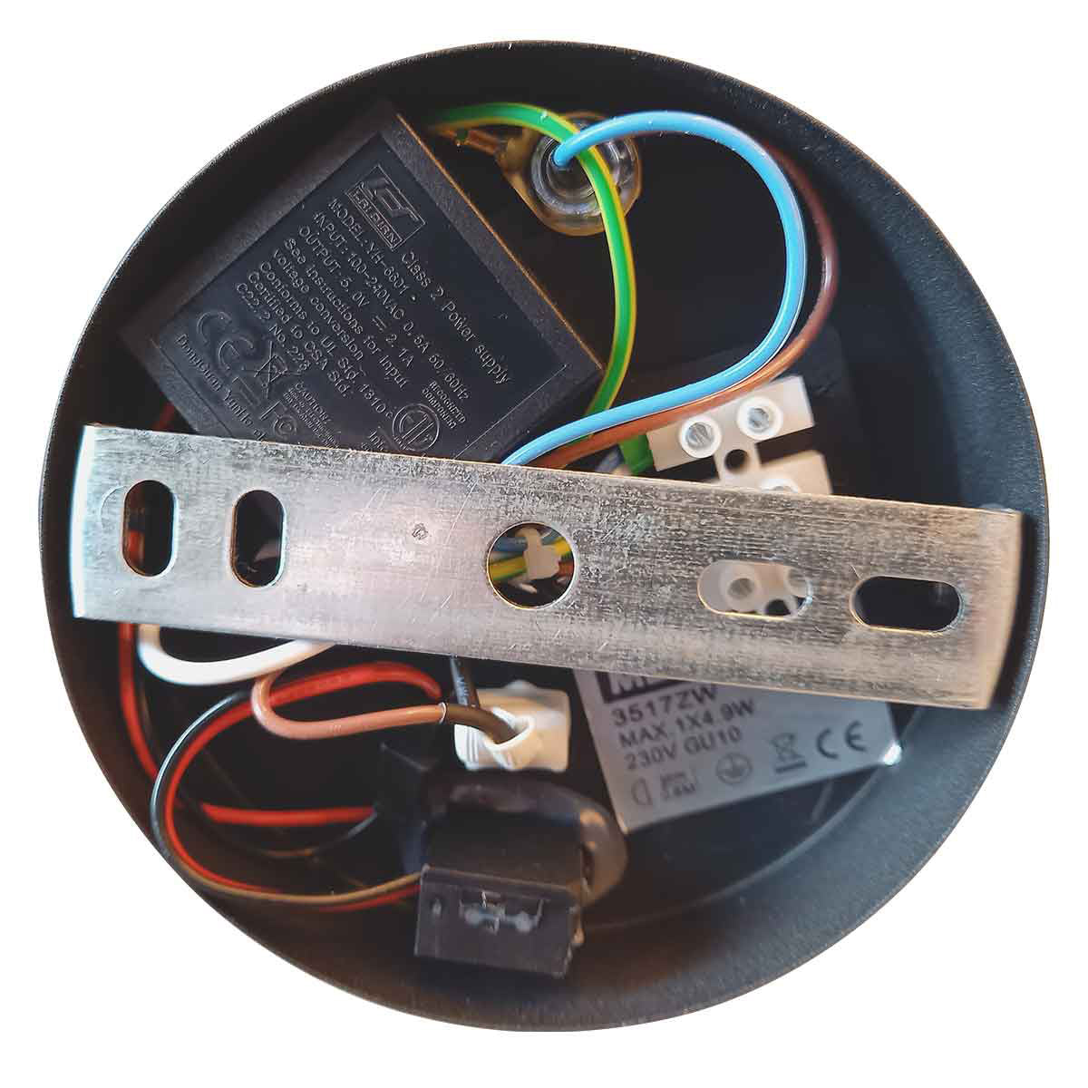 Czarna lampa ścienna z USB Mexlite Upround – zdjęcie 12