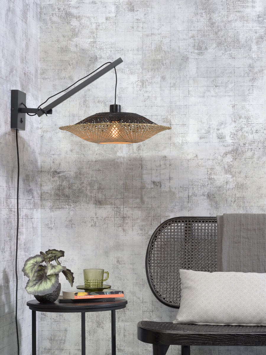 wandlamp-bohemian-schotelvorm-naturel-zwart-good-mojo-kalimantan-variant-image1