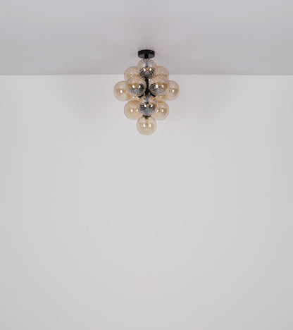 Luminária de teto negra de vidro com 13 luzes – imagem 5