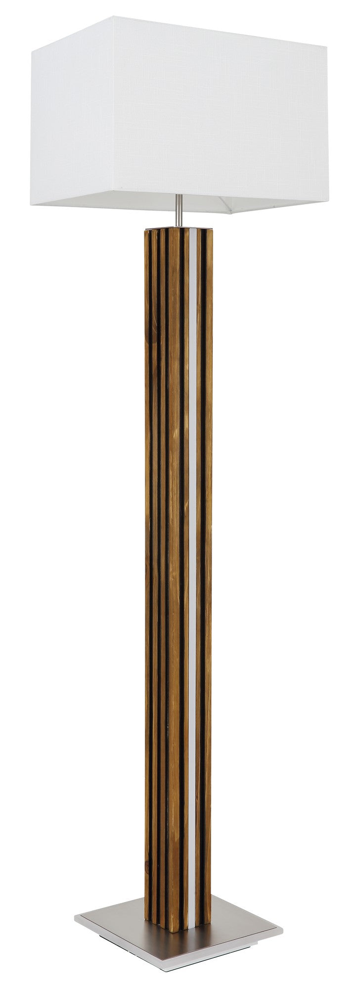 Elegante lampada da terra a LED con 2 luci in colore nichel – immagine 1