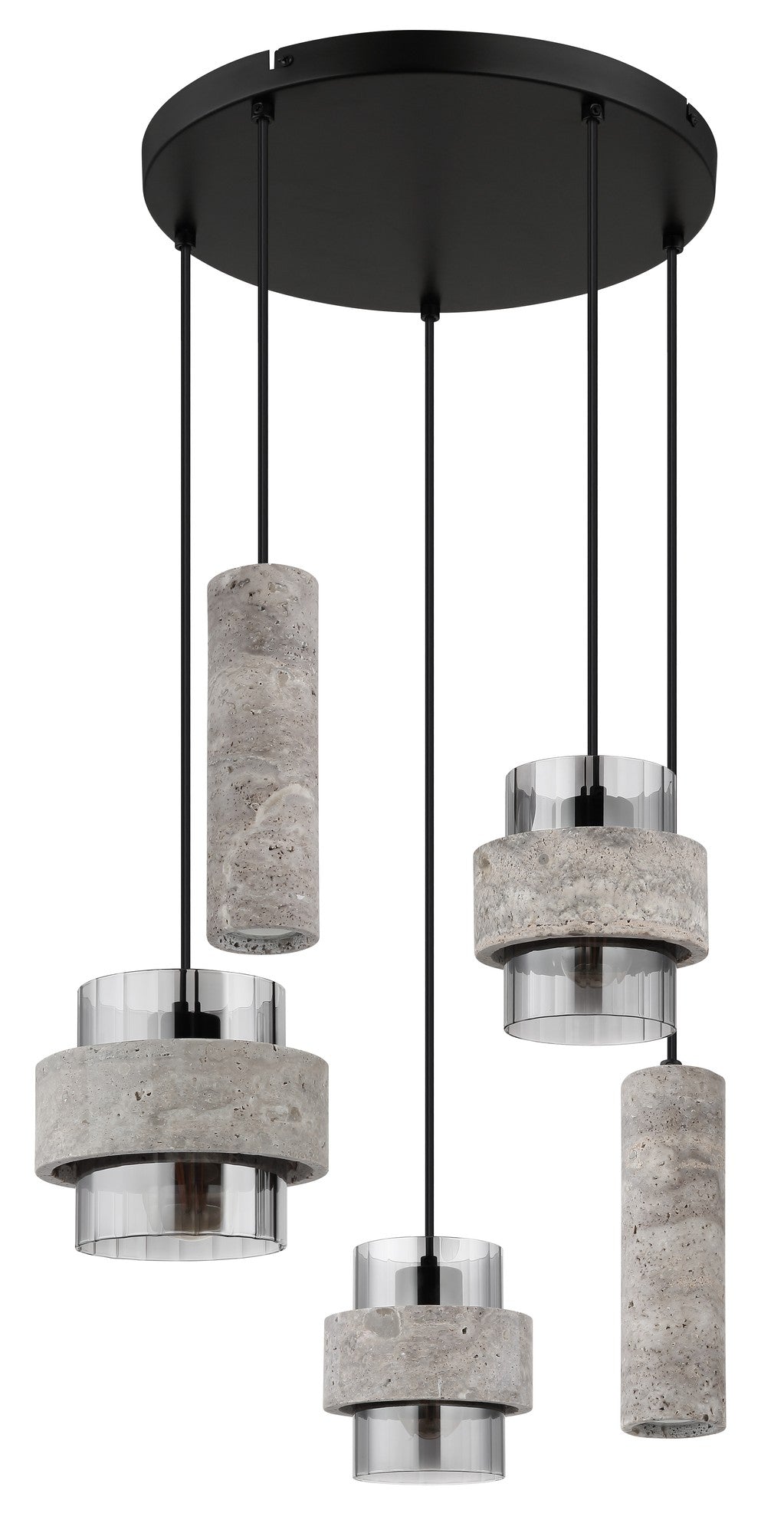Lustre elegante preto de 5 luzes – imagem 1