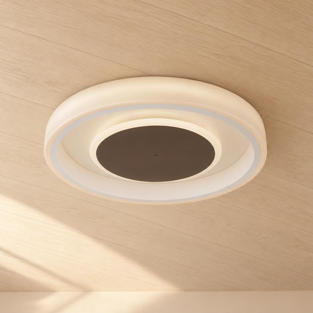 Ronde witte LED-plafondlamp Obolg Goffi – sfeerbeeld