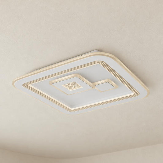 Globo Valeria White Square LED Ceiling Light – lifestyle image