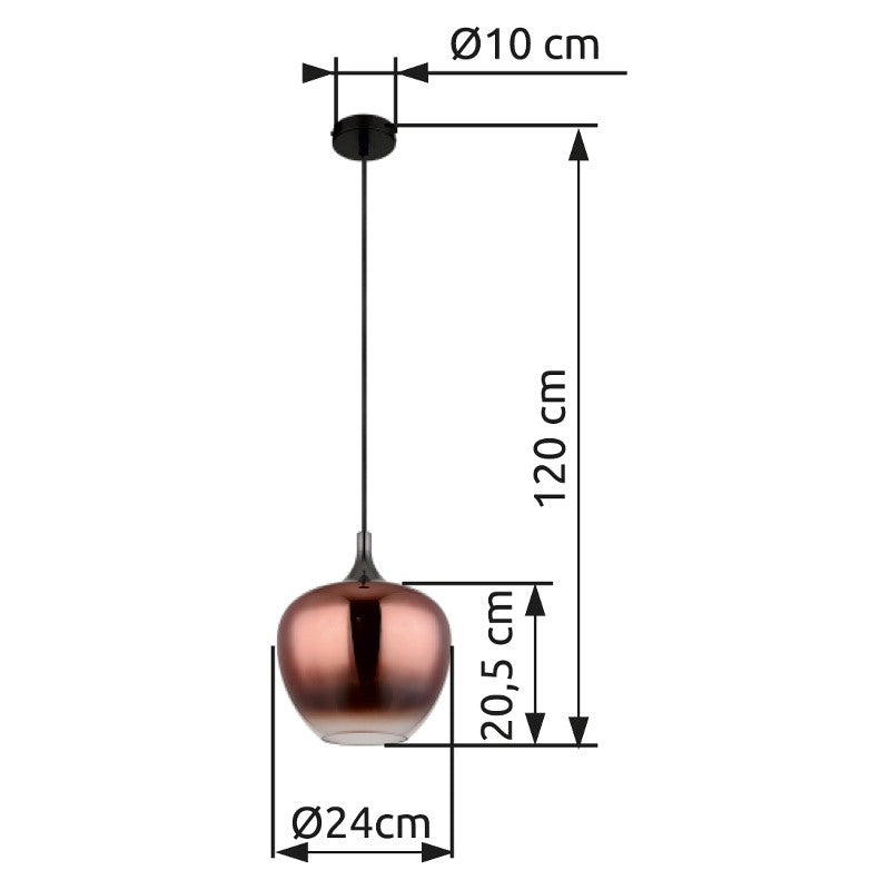 Lustre elegante de vidro negro – imagem 5