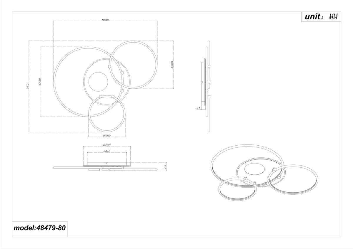 Lampadario LED in metallo bianco raffinato – immagine 11