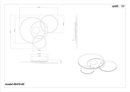 Lampadario LED in metallo bianco raffinato – immagine 11