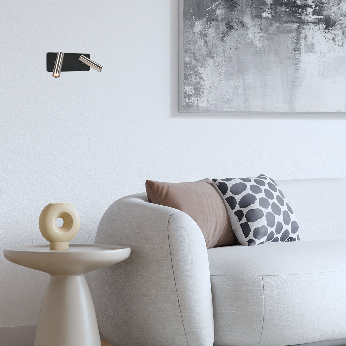 Crna zidna lampa s čeličnim spotovima Mexlite Lumo – slika 2
