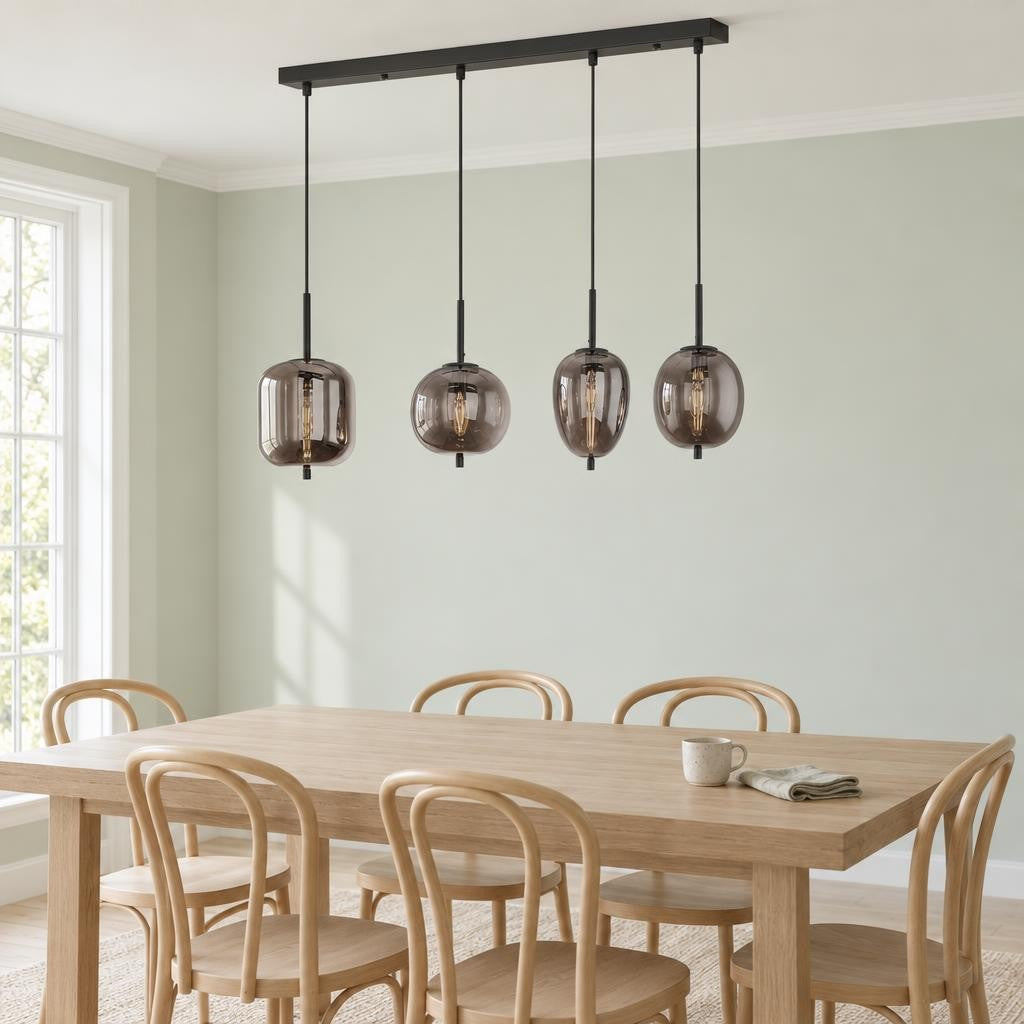 Globo Blacky Modern Black Metal Pendant Light – lifestyle image