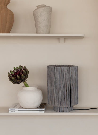 Lâmpada de mesa grande cinza em rafia GOOD&MOJO Panama – imagem 4