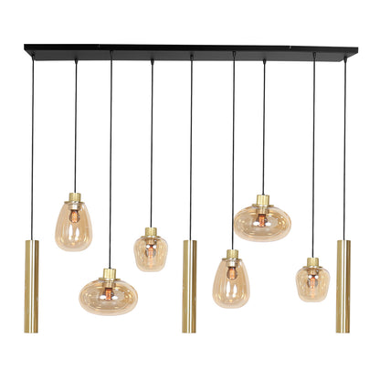 messing-9-lichts-hanglamp-glasvormen-kokers-steinhauer-reflexion-main-image