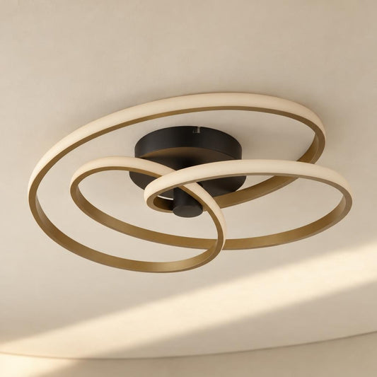 Moderne plafondlamp Glyxar in brons met LED – sfeerbeeld
