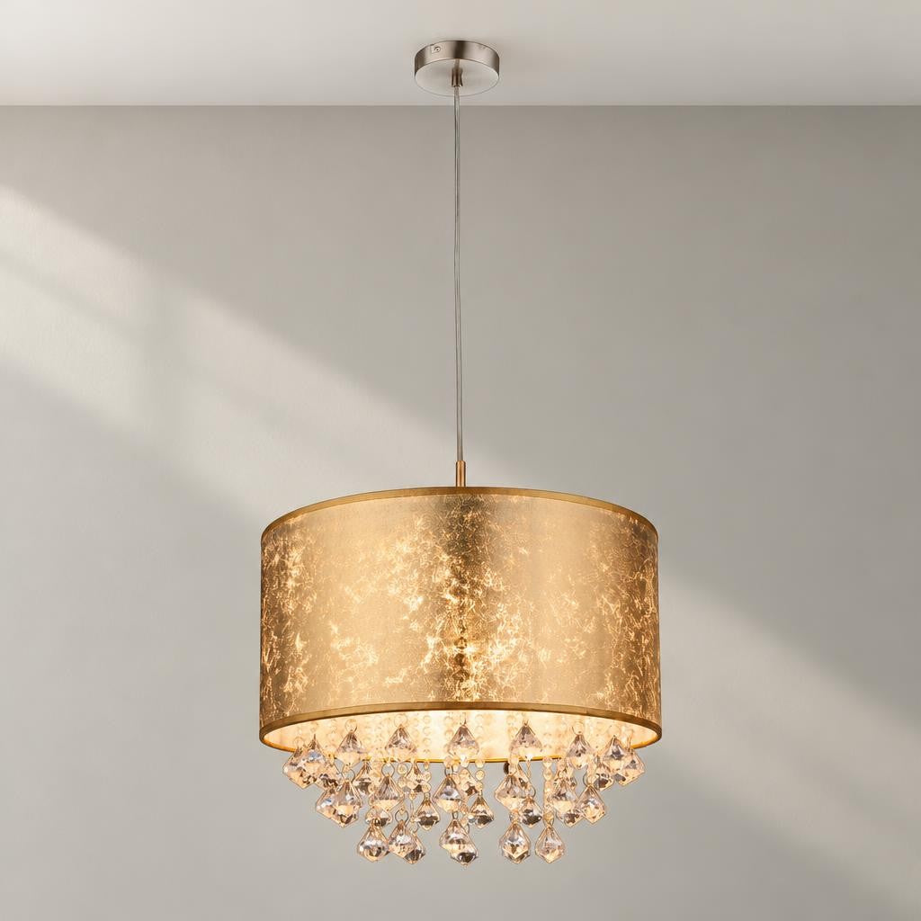 Globo Amy klassieke hanglamp goud 40 cm – studiobeeld