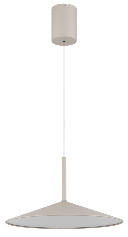 Pequena lâmpada pendente de metal em cor areia com LED – imagem 1
