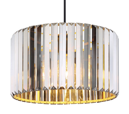 Lustre elegante de cor madeira em cristal – imagem 2