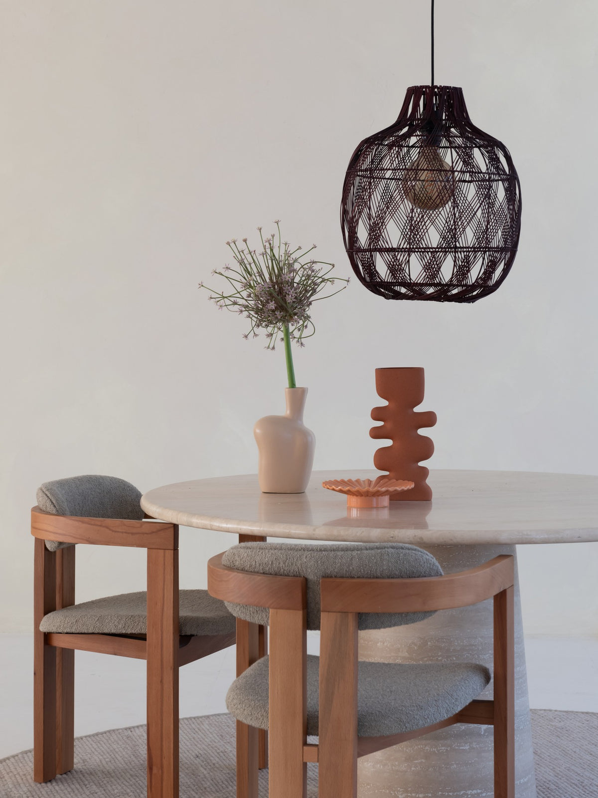 Bordeauxrode bamboe hanglamp met vlechtwerk GOOD&MOJO MENDOZA – afbeelding 2