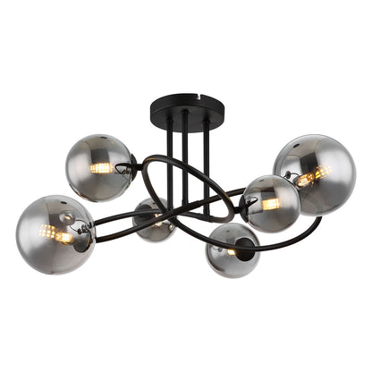 gedraaide-6-rookglasbol-plafondlamp-zwart-globo-riha-main-image