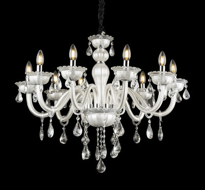 Grande lampadario di vetro bianco – immagine 3