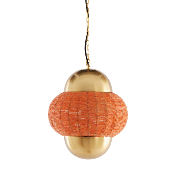 Gouden hanglamp met oranje kap Light & Living Cetara