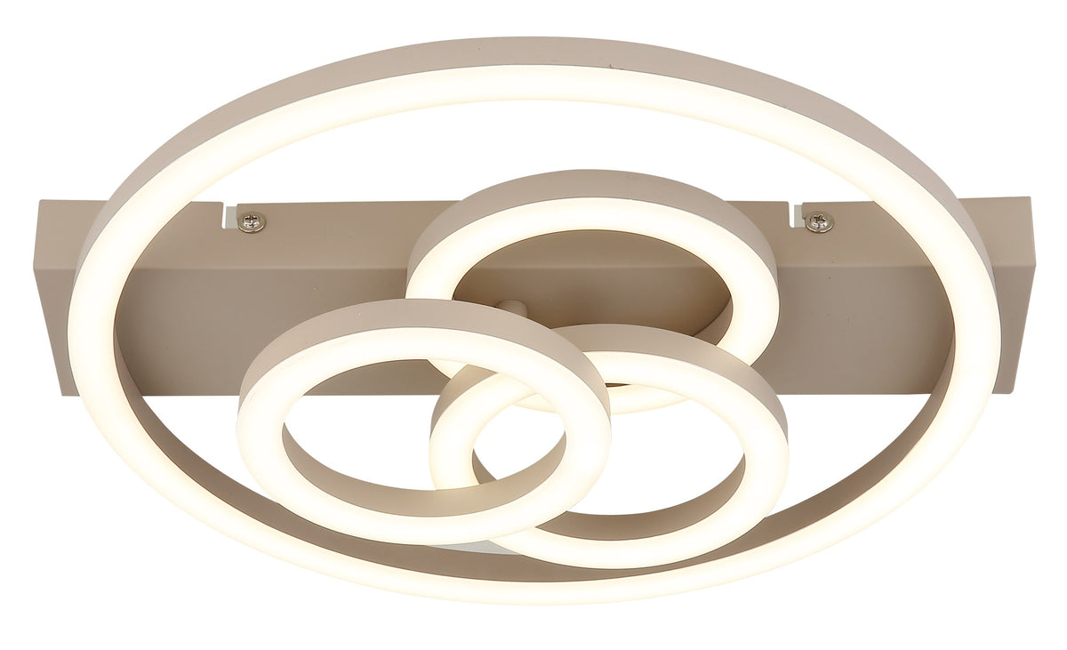 Luce a soffitto in metallo color sabbia con LED – immagine 2