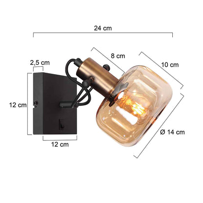 zwarte-wandlamp-bronzen-accent-glaskap-steinhauer-glaslic-variant-image7
