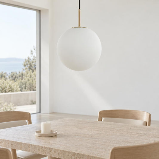 Bielo-zlaté závesné svietidlo Light & Living Medina – fotografia v interiéri