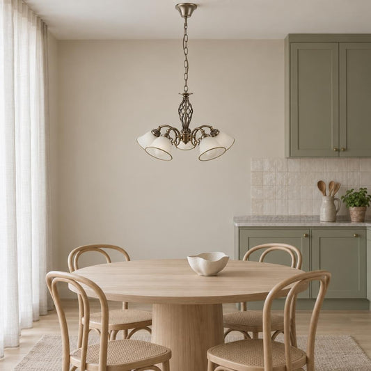 Globo Odin 5-Light Satin Brass Pendant Light – lifestyle image