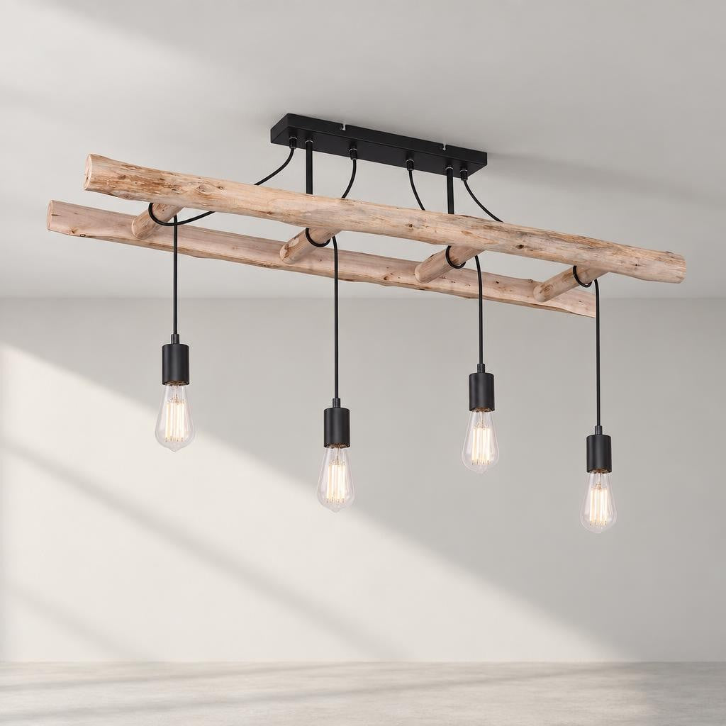 Globo Irmgard loftlampe i naturtræ – studiebillede
