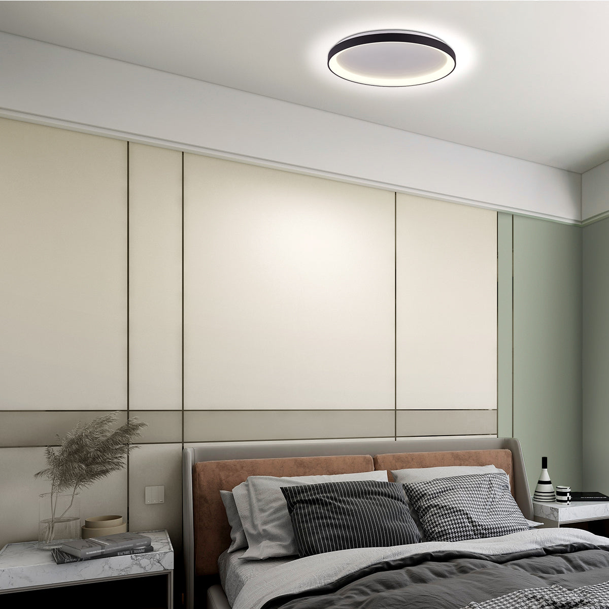 Черна кръгла LED плафониера Steinhauer Ringlede – изображение 2