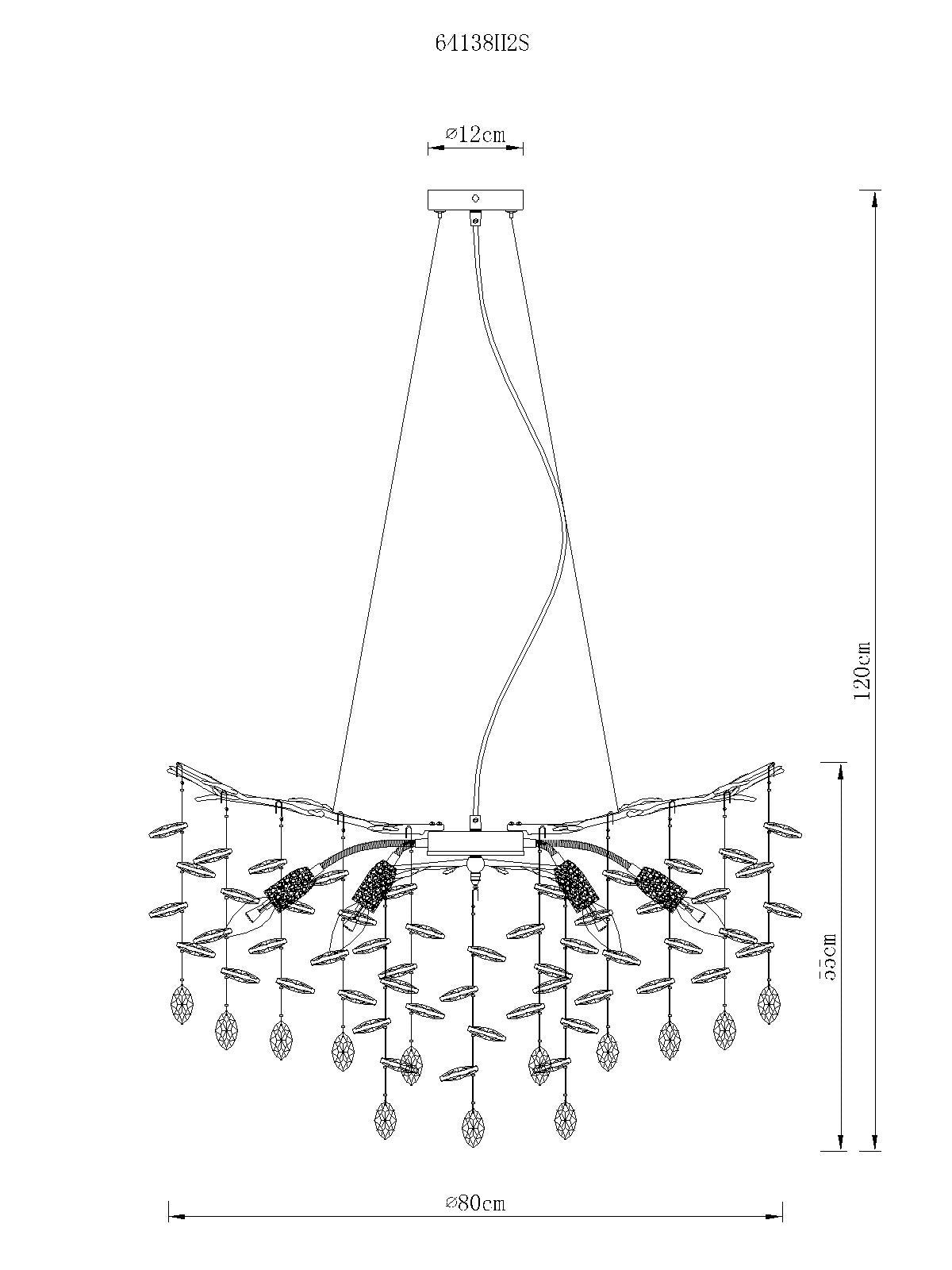 Grande lampadario in cristallo argentato – immagine 5