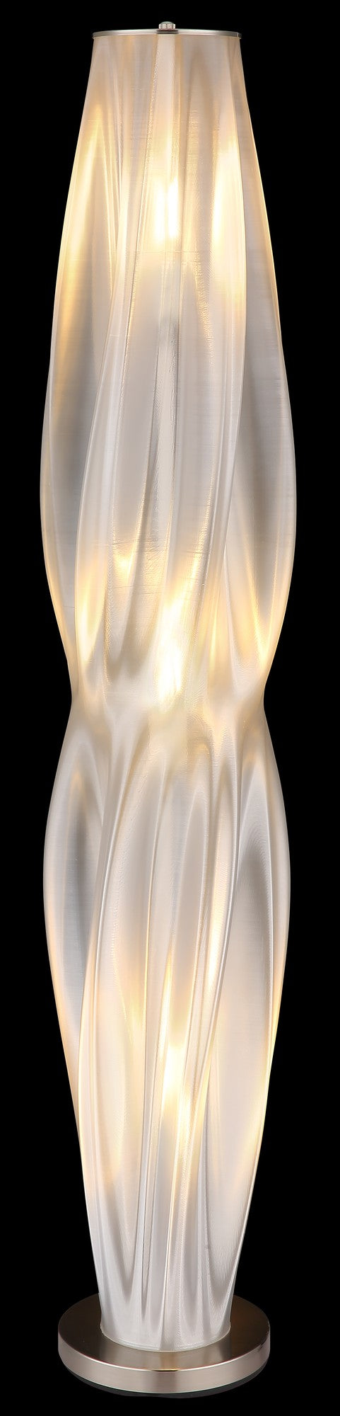 Luminária de chão metálica prateada elegante com 3 luzes – imagem 4