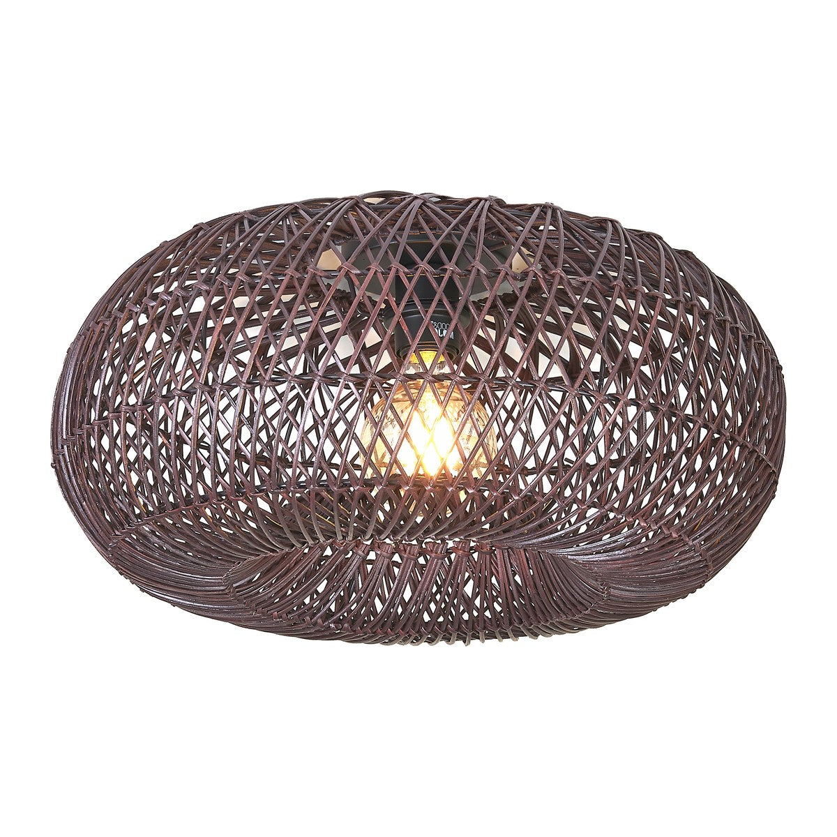 Varm bordeauxrød rattan loftlampe GOOD&MOJO Arizona