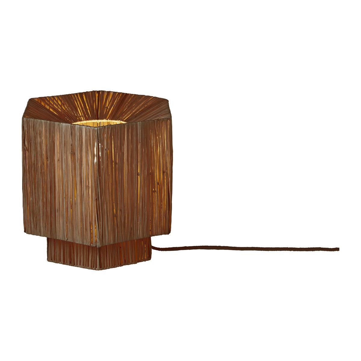 Piccola lampada da tavolo in raffia marrone GOOD&MOJO Panama