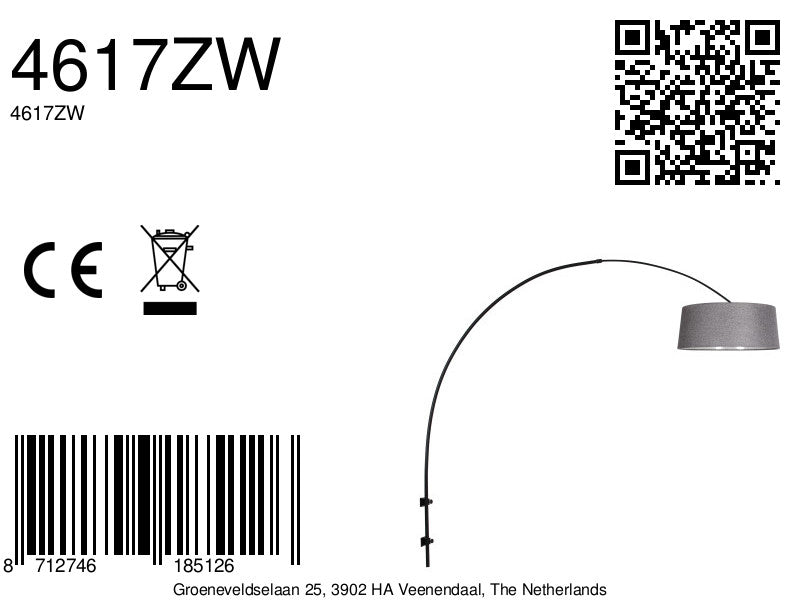 zwarte-boog-wandlamp-met-rustige-grijze-kap-steinhauer-sparkled-light-variant-image8a