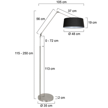 staalkleurige-booglamp-met-zwarte-linnen-kap-steinhauer-prestige-chic-variant-image7