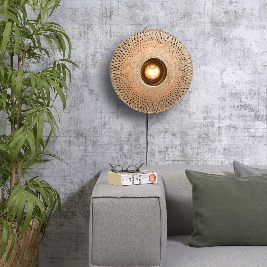 Okrągła lampa ścienna boho GOOD&MOJO Kalimantan – zdjęcie aranżacyjne
