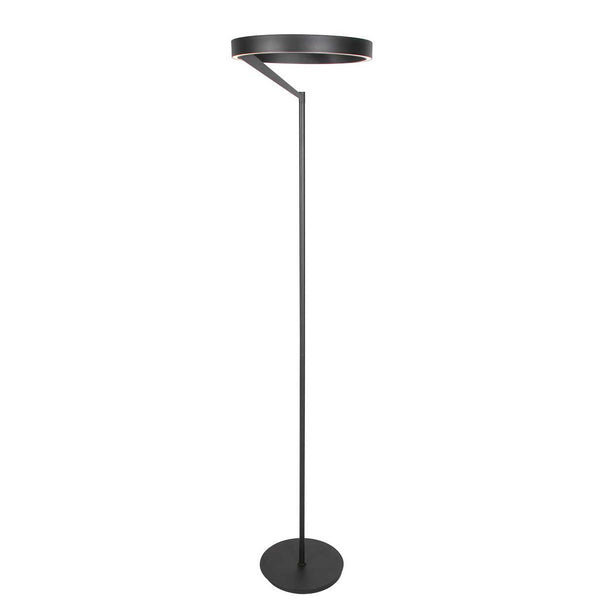 Candeeiro de pé de design Mykty preto com uplight
