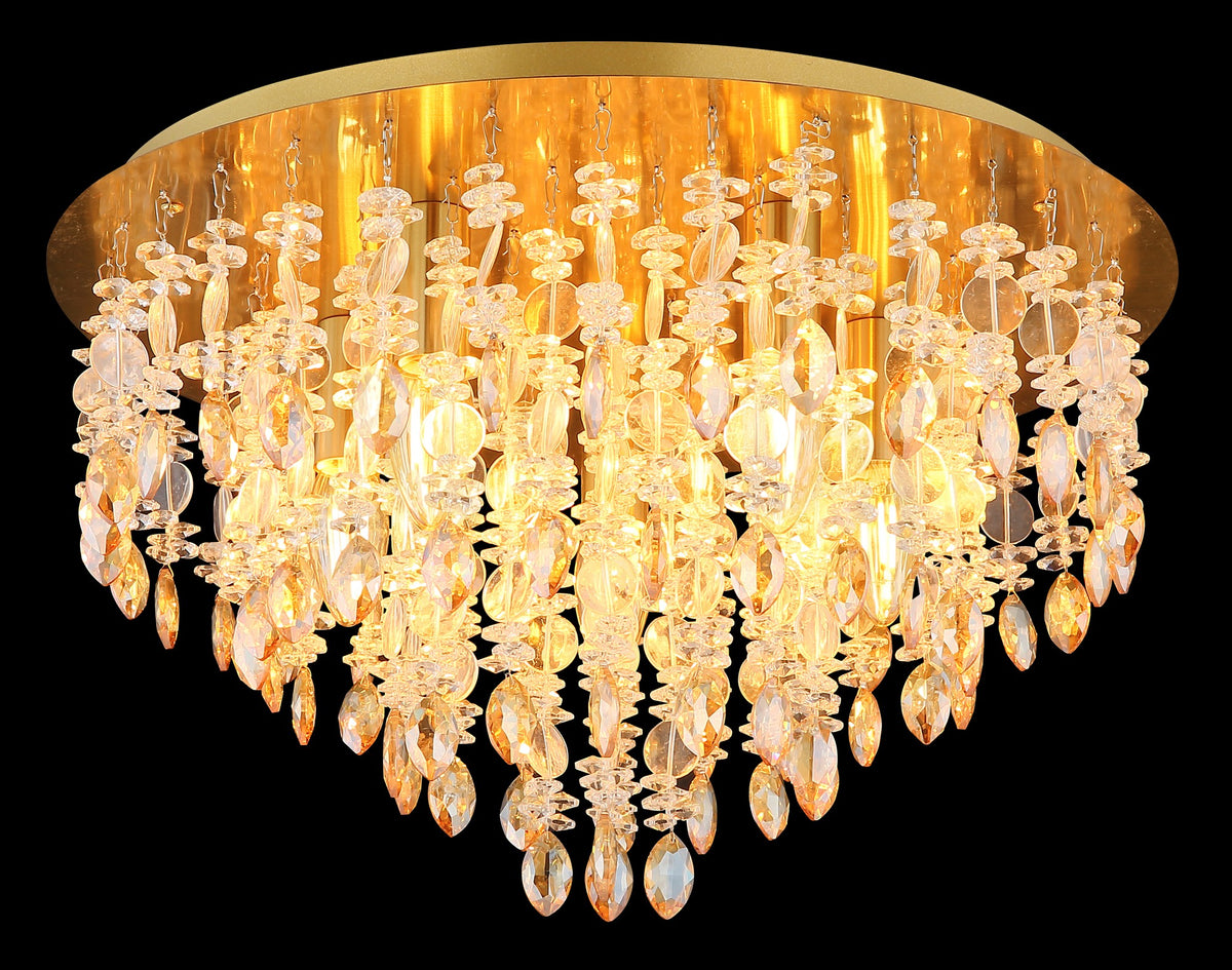 Luminária de teto metálica dourada sutil de 5 luzes – imagem 3