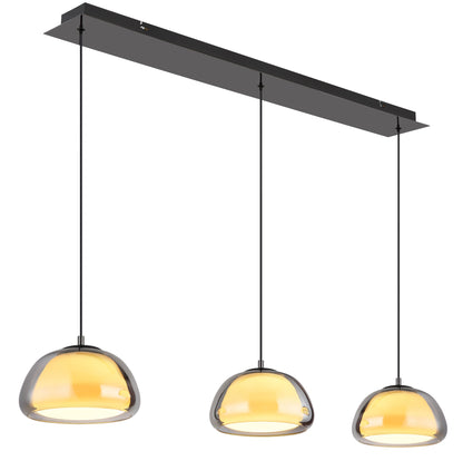 Grande lampadario LED in vetro gunmetal – immagine 3