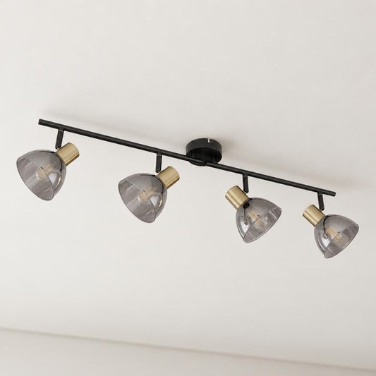 Globo Jay 4-Light Black Smoked Glass Spotlight – lifestyle image